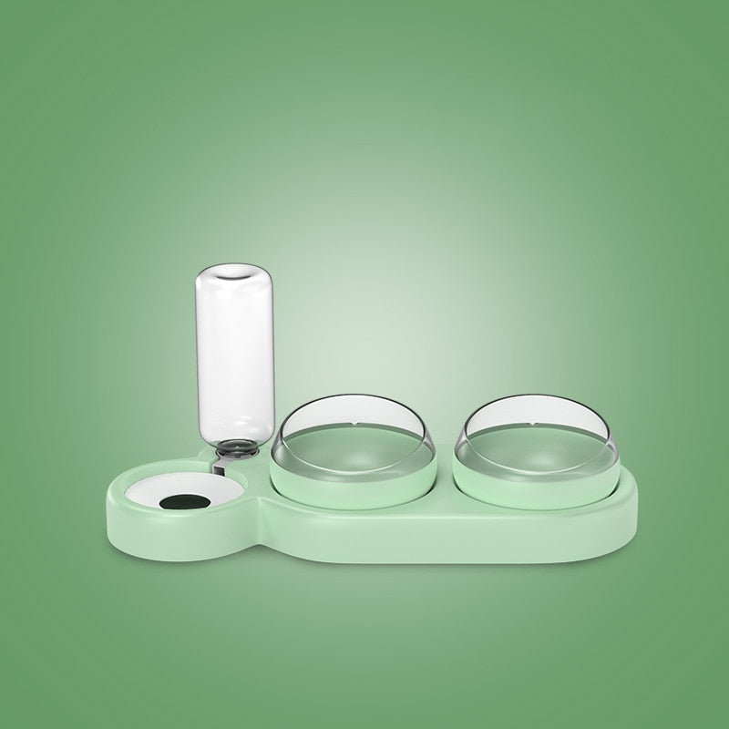 Triple Cat Bowl with Automatic Water Feeder